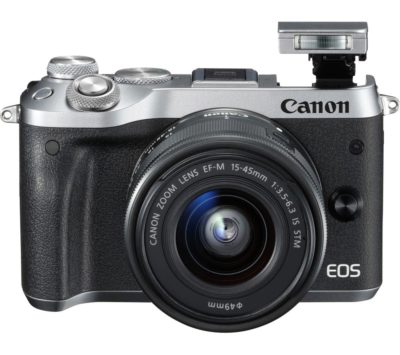CANON EOS M6 Mirrorless Camera with 15-45 mm f/3.5-6.3 Wide-angle Zoom Lens - Silver CANON EOS M6 Mirrorless Camera with 15-45 mm f/3.5-6.3 Wide-angle Zoom Lens - Silver
